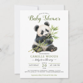 Niedlich Panda Greenery Baby Duwer Gender Neutral Einladung