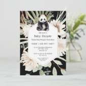 Niedlich Panda Greenery Baby Duwer Gender Neutral Einladung (Stehend Vorderseite)