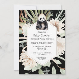 Niedlich Panda Greenery Baby Duwer Gender Neutral Einladung