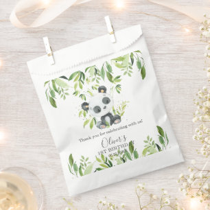 Niedlich Panda Greenery Bamboo Babydusche Geburtst Geschenktütchen