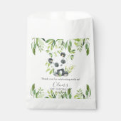 Niedlich Panda Greenery Bamboo Babydusche Geburtst Geschenktütchen (Vorderseite)