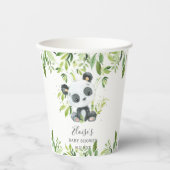 Niedlich Panda Greenery Bamboo Babydusche Geburtst Pappbecher (Vorderseite)