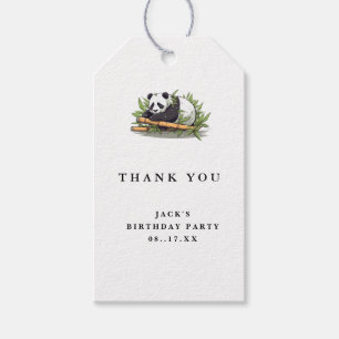 Niedlich Panda Greenery Bamboo Geburtstagsparty Geschenkanhänger