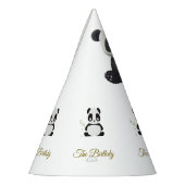 Niedlich Panda Greenery Bamboo Geburtstagsparty Partyhütchen (Links)