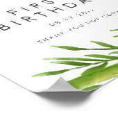 Niedlich Panda Greenery Bamboo Geburtstagsparty Poster (Ecke)