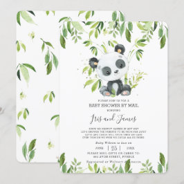 Niedlich Panda Greenery Virtual Baby Shower by Mai Einladung