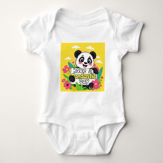 Niedlich Panda "Habe einen Pandastic Day" Baby Strampler (Vorderseite)