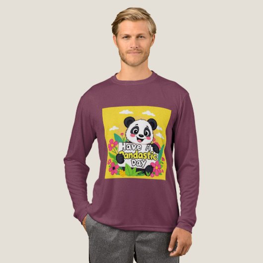 Niedlich Panda "Habe einen Pandastic Day" Tri-Blend Shirt (Volle Vorderseite)