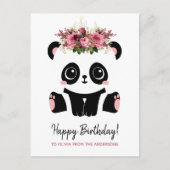 Niedlich Panda Happy Geburtstag personalisiert Postkarte (Vorderseite)