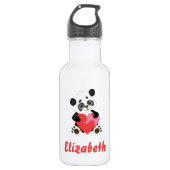 Niedlich Panda Heart Edelstahlflasche (Vorderseite)