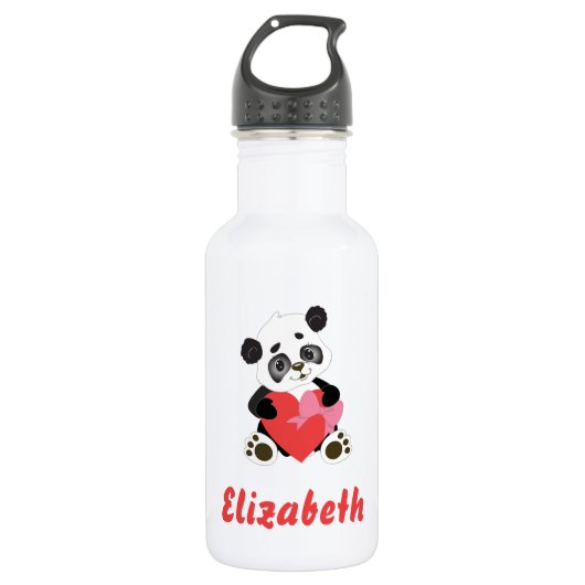 Niedlich Panda Heart Edelstahlflasche (Vorderseite)