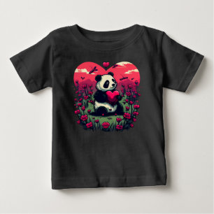 Niedlich Panda Holding Heart - Valentinstag Gesche Baby T-shirt