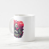 Niedlich Panda Holding Heart - Valentinstag Gesche Kaffeetasse (Vorderseite Links)