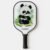 Niedlich Panda individuelle Name Pickleball Schläger (Vorderseite)
