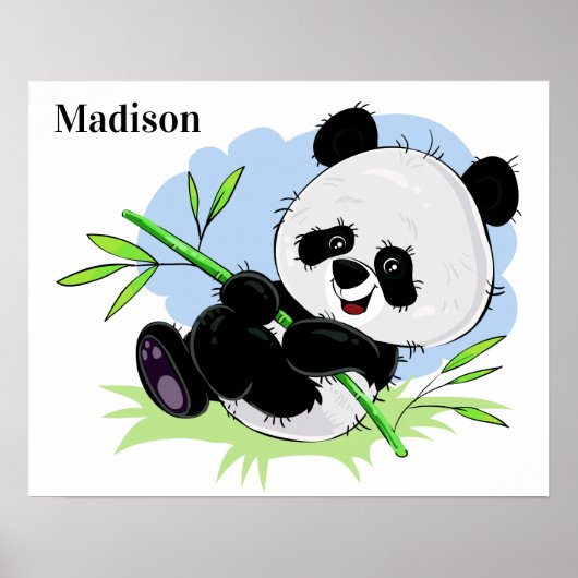 Niedlich Panda individuelle Name Poster (Vorne)