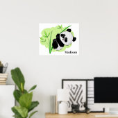 Niedlich Panda individuelle Name Poster (Heimbüro)