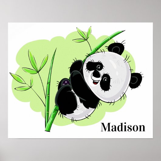 Niedlich Panda individuelle Name Poster (Vorne)