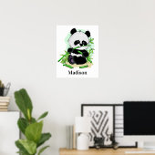 Niedlich Panda individuelle Name Poster (Heimbüro)