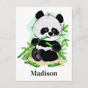 Niedlich Panda individuelle Name Postkarte