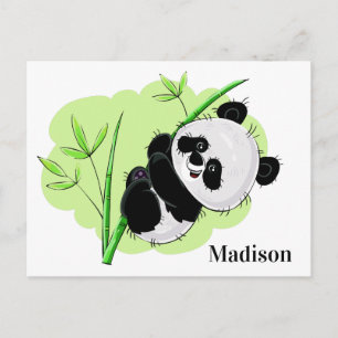 Niedlich Panda individuelle Name Postkarte