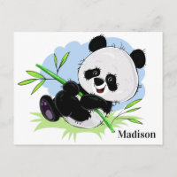 Niedlich Panda individuelle Name Postkarte
