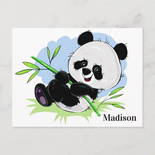 Niedlich Panda individuelle Name Postkarte (Vorderseite)