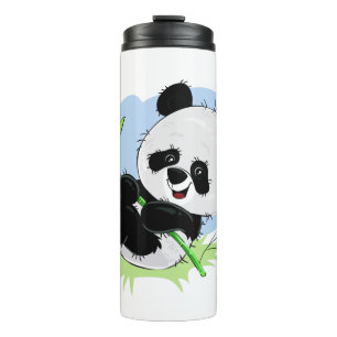 Niedlich Panda individuelle Name tumbler 1/4 Thermosbecher