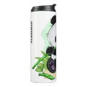 Niedlich Panda individuelle Name tumbler 4/4 Thermosbecher (Nach links gedreht)