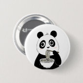 Niedlich Panda isst Udon Noodles Button (Vorne & Hinten)