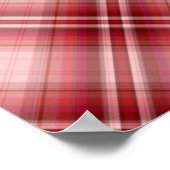 Niedlich Panda; Kariert rot Poster (Ecke)