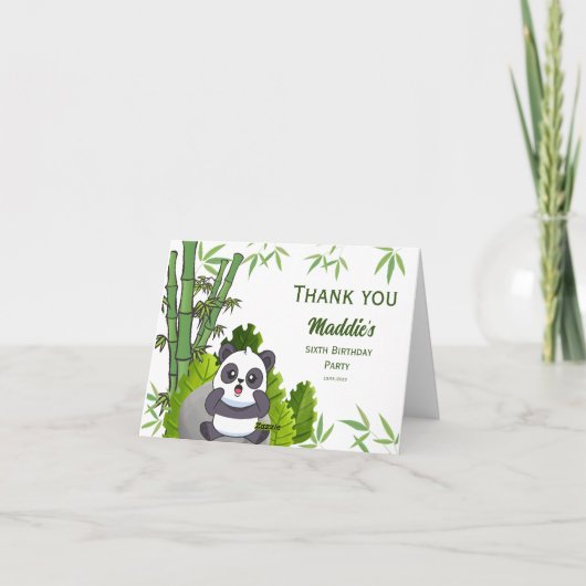 Niedlich Panda Kiddie Geburtstag Dankeschön Karte (Rückseite)
