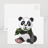 niedlich, Panda, Kinder, belebt, glücklich, Bambus Postkarte (Vorne/Hinten)