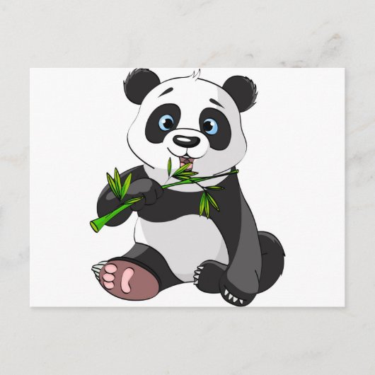 niedlich, Panda, Kinder, belebt, glücklich, Bambus Postkarte (Vorderseite)