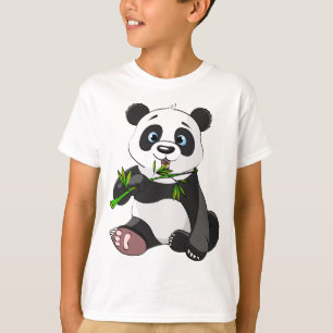 niedlich, Panda, Kinder, belebt, glücklich, Bambus T-Shirt
