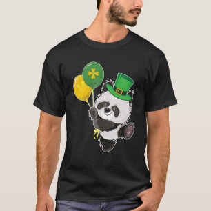 Niedlich Panda Leprechaun Hat Kleeblatt Lucky St P T-Shirt