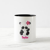 Niedlich Panda Lover personalisieren Zweifarbige Tasse (Mittel)