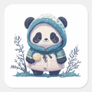 Niedlich Panda Lovers Gift Quadratischer Aufkleber