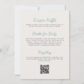 Niedlich Panda Mint Green Balloon QR Code Babydusc Einladung (Rückseite)