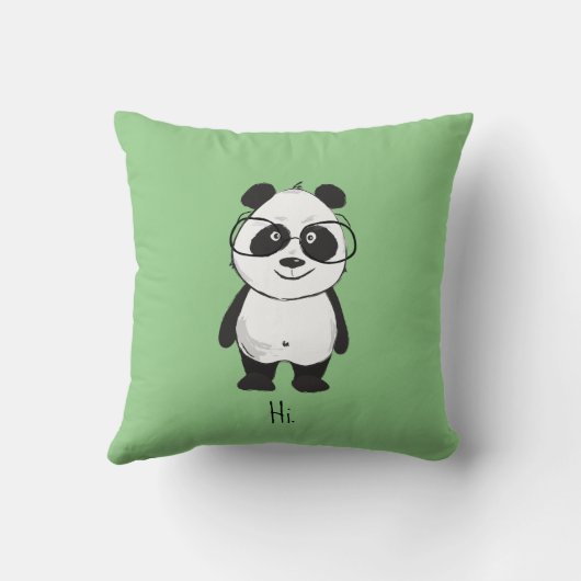 Niedlich Panda mit Brille Kissen (Rückseite)