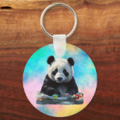 Niedlich Panda mit seinen Spielzeugen Schlüsselanhänger (Vorderseite)