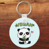 Niedlich Panda Munching Bamboo Vegan Schlüsselanhänger (Vorderseite)