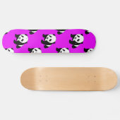 Niedlich Panda; Nebel Lila, Schwarz & Weiß Skateboard (Horizontal)