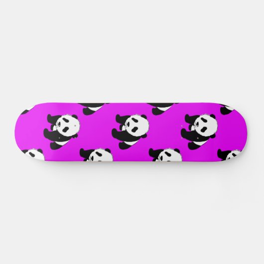 Niedlich Panda; Nebel Lila, Schwarz & Weiß Skateboard (Horizontal)