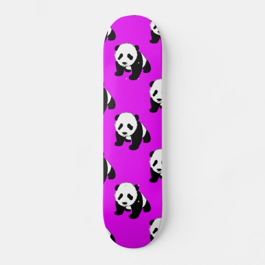 Niedlich Panda; Nebel Lila, Schwarz & Weiß Skateboard (Vorderseite)