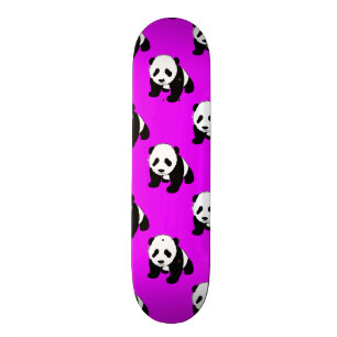 Niedlich Panda; Nebel Lila, Schwarz & Weiß Skateboard