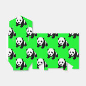 Niedlich Panda; Neon Green, Black & White Geschenkschachtel (Ungefaltet)