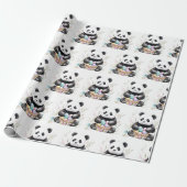 Niedlich Panda Osterwasserfarbe Blüte Geschenkpapier (Ungerollt)
