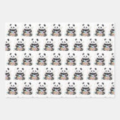 Niedlich Panda Osterwasserfarbe Blüte Geschenkpapier Set (Vorderseite 2)