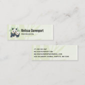 Niedlich Panda Pair & Bamboo Wasserfarbe Mini Visitenkarte (Vorne/Hinten)