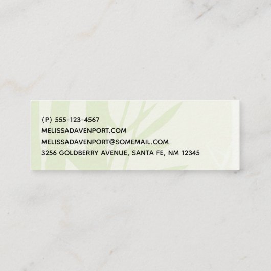 Niedlich Panda Pair & Bamboo Wasserfarbe Mini Visitenkarte (Rückseite)